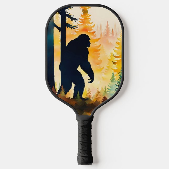 Sasquatch Autumn Landscape Sunset Pickleball Paddle (Front)