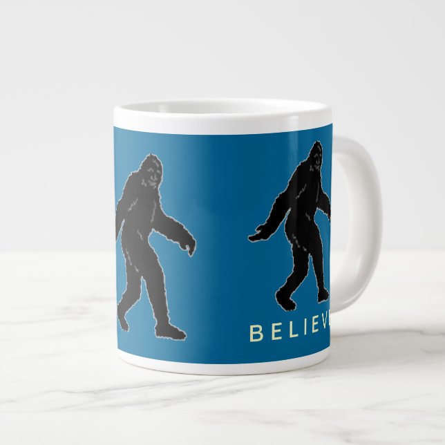 Sasquatch Believe Jumbo Mug (Blue) (Front Right)
