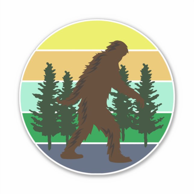 Sasquatch Believer | Vintage Sunset Bigfoot   Sticker (Front)