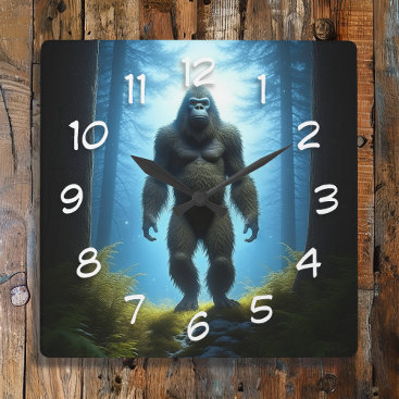 Sasquatch Bigfoot Believers Square Wall Clock