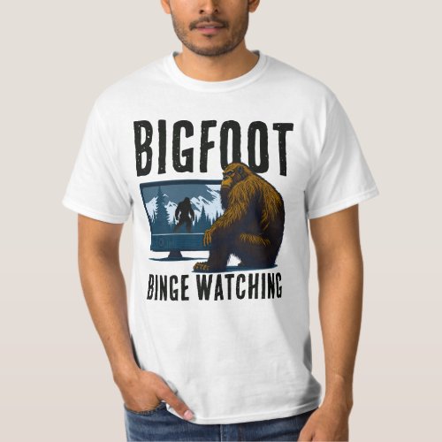 Sasquatch Bigfoot Binge Watching T_Shirt