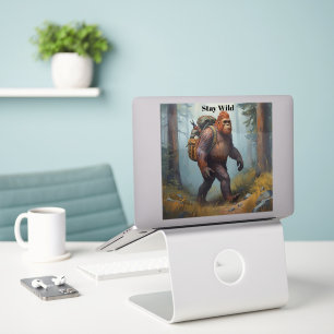 Sasquatch Bigfoot laptop Custom-Cut Vinyl Sticker