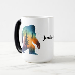 Sasquatch Bigfoot Watercolor Personalized Name Mug