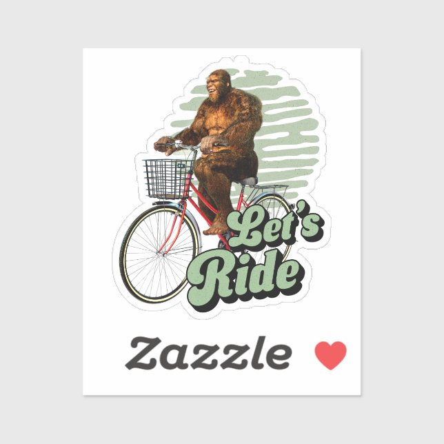 Sasquatch Bike Ride Forest Adventure Sticker (Sheet)