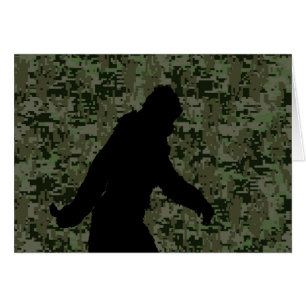 Sasquatch Black Silhouette Digital Camouflage