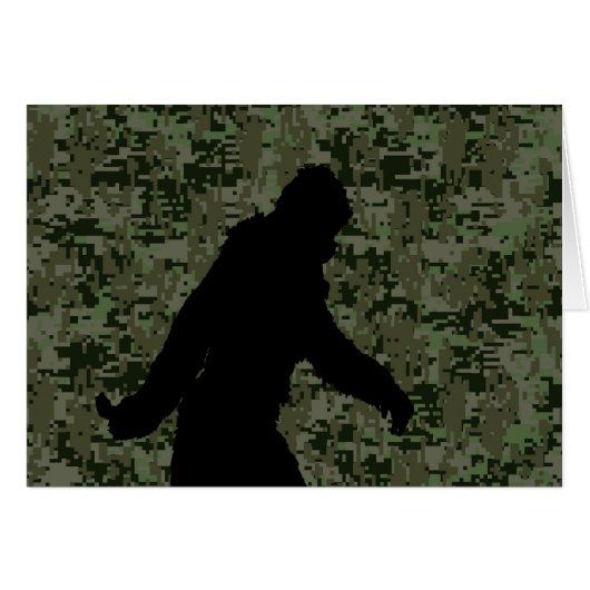Sasquatch Black Silhouette Digital Camouflage Cards (Front Horizontal)