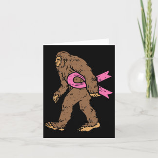 Sasquatch Breast Cancer Funny Awareness Ribbon Gif Card