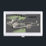 Sasquatch business card holder case accessory<br><div class="desc">This business card case pairs sharp style with clever charm,  showcasing a dapper Sasquatch dressed in a suit,  wearing glasses,  and carrying a briefcase. It’s a perfect accessory for professionals who appreciate humor,  creativity,  and making a memorable impression without saying a word.</div>