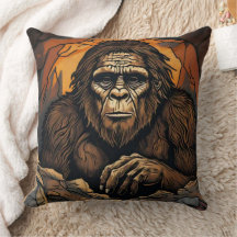 Sasquatch Cave Throw Pillow