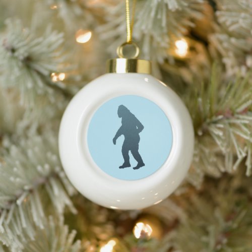 Sasquatch Ceramic Ball Christmas Ornament