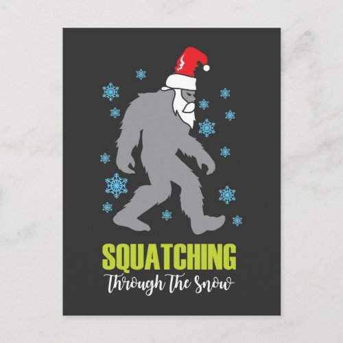 Sasquatch Christmas Funny Bigfoot Costume Postcard