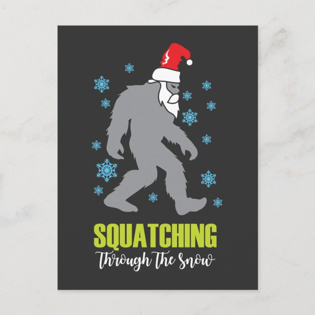 Sasquatch Christmas Funny Bigfoot Costume Postcard (Front)