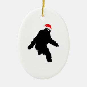 Sasquatch Claus Ceramic Ornament