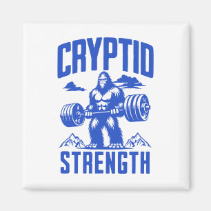 Sasquatch Cryptid Strength Lifting Humor Monochrom Magnet