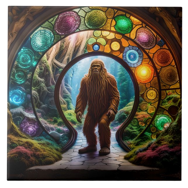 Sasquatch Dimensional Portal Ceramic Tile (Front)