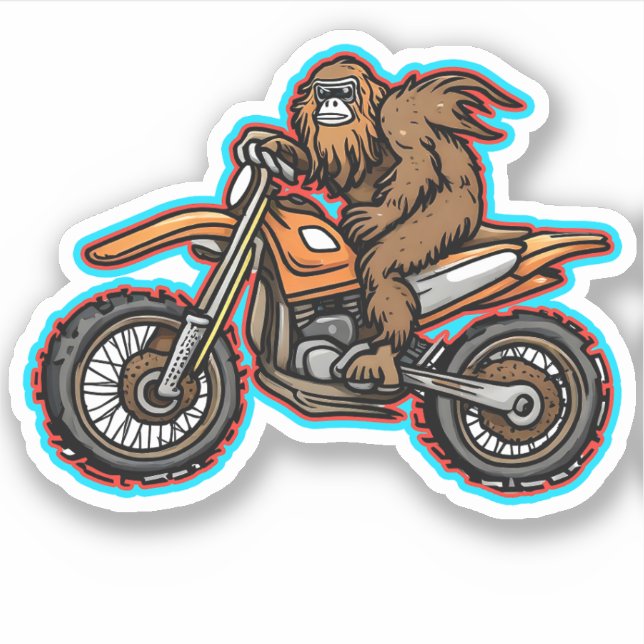 Sasquatch Dirt Bike Offroad Vinyl Sticker (Front)
