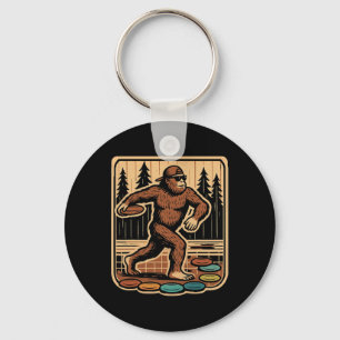 Sasquatch Disc Golfer Funny Disc Golf Keychain