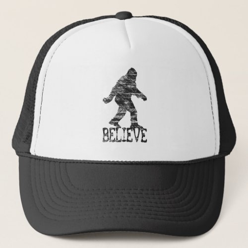 Sasquatch Distressed Believe Trucker Hat