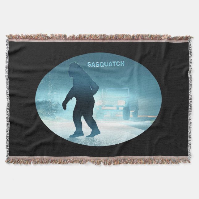 Sasquatch Encounter Throw Blanket (Front)