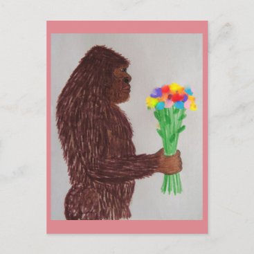 Sasquatch flowers love postcard