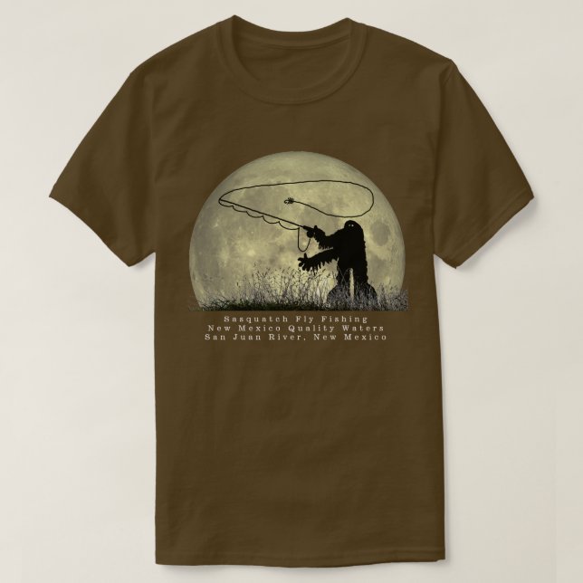 Sasquatch Fly Fishing New Mexico T-Shirt (Design Front)