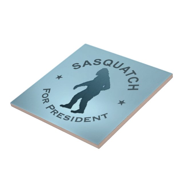 Sasquatch For President Ceramic Tile (Side)