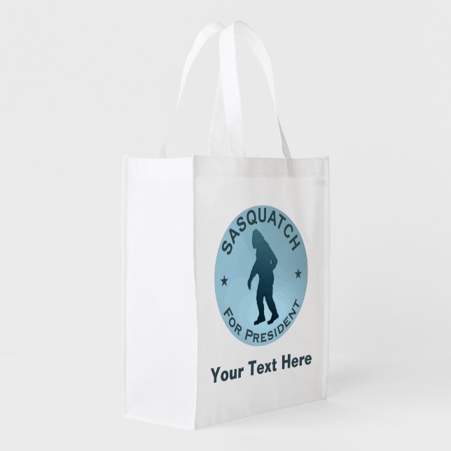 Sasquatch For President Grocery Bag (Back Side)