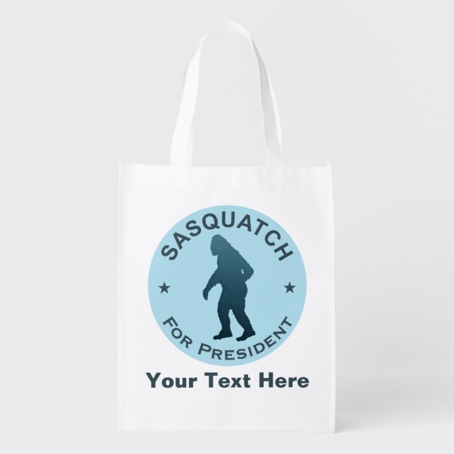 Sasquatch For President Grocery Bag (Front)