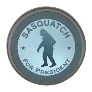 Sasquatch For President Gunmetal Finish Lapel Pin