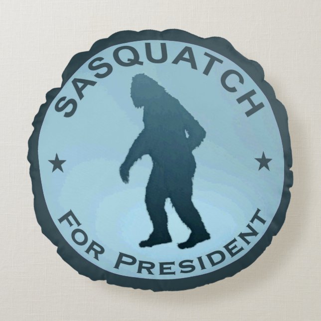 Sasquatch For President Round Pillow (Front)