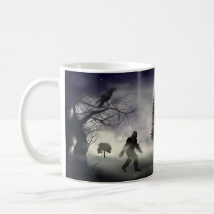 Sasquatch Forest - Raven and Bigfoot Coffee Mug