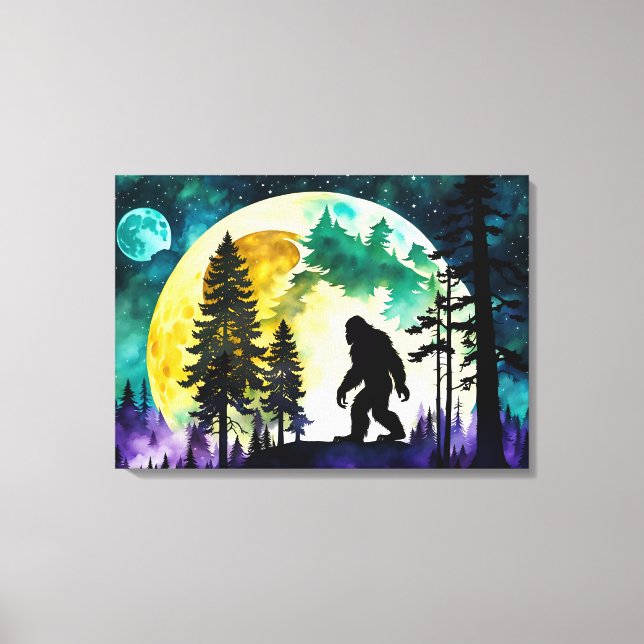 Sasquatch Full moon Canvas Print (Front)