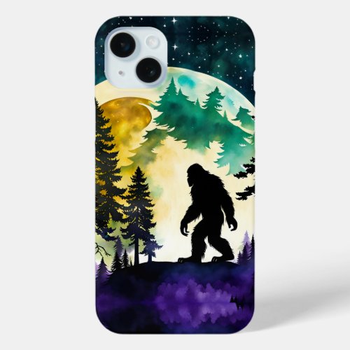 Sasquatch Full moon iPhone 15 Plus Case