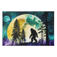 Sasquatch Full moon Faux Canvas Print