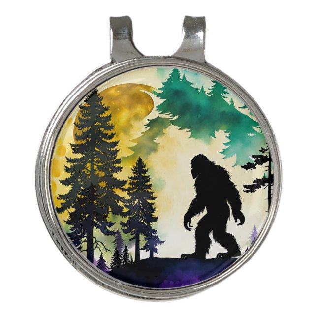 Sasquatch Full moon Golf Hat Clip (Front)