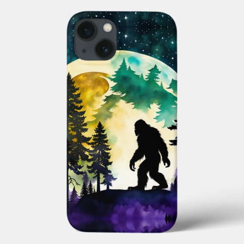 Sasquatch Full moon on the Mountain iPhone 13 Case