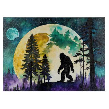 Sasquatch Full Moon On The Mountain Cutting Board by minx267 at Zazzle