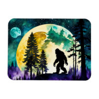 Sasquatch Full moon on the Mountain Magnet