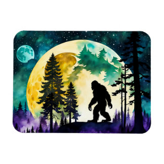 Sasquatch Full moon on the Mountain Magnet