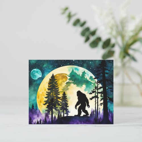 Sasquatch Full moon on the Mountain Postcard