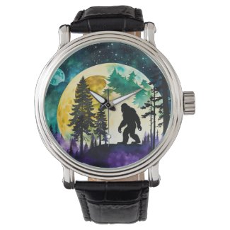 Sasquatch Full moon on the Mountain