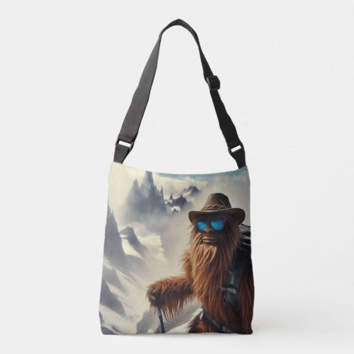 Sasquatch Hiking Mountains Crossbody Bag