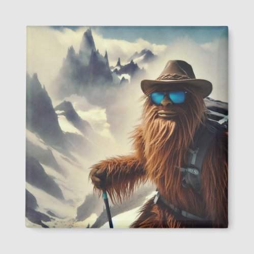 Sasquatch Hiking Mountains Magnet