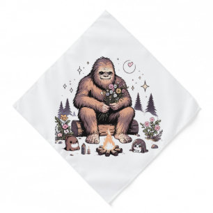 Sasquatch Holding Flowers Bandana