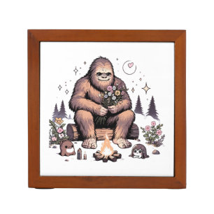 Sasquatch Holding Flowers Desk Organizer