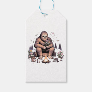 Sasquatch Holding Flowers Gift Tags