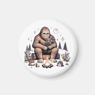 Sasquatch Holding Flowers Magnet