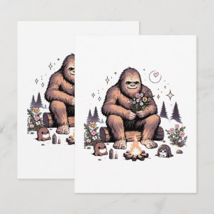 Sasquatch Holding Flowers Note Card
