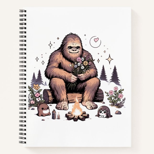 Sasquatch Holding Flowers Notebook (Front)
