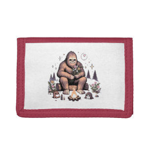Sasquatch Holding Flowers Tri-fold Wallet